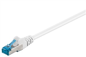 CAT 6A Câble Patch, S/FTP (PiMF), blanc, 0,25 m