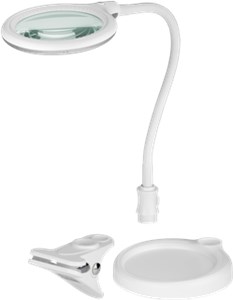 Lampe Loupe à LED sur Pied/avec Pince, 6 W, blanc