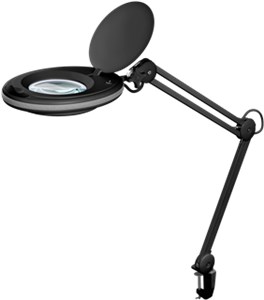 LED lampada d'ingrandimento con morsetto, 8 W, nero