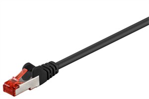 CAT 6 kabel krosowy, S/FTP (PiMF), czarny, 2 m