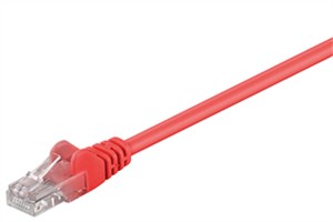 CAT 5e kabel krosowy, U/UTP, czerwony, 1 m