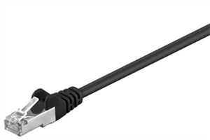 CAT 5e kabel krosowy, SF/UTP, czarny, 0,25 m