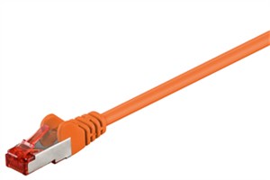 CAT 6 kabel krosowy, S/FTP (PiMF), pomarańczowy, 0,5 m