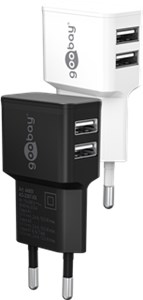 Chargeur Double USB-A (12 W) noir