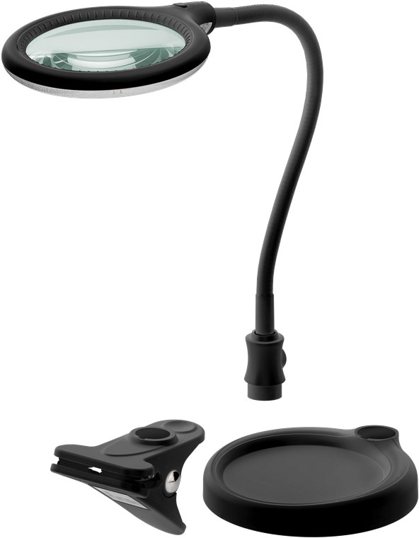 10X Magnifying Glass with Light and Stand 2In1 Flexible Gooseneck  Magnifying Des