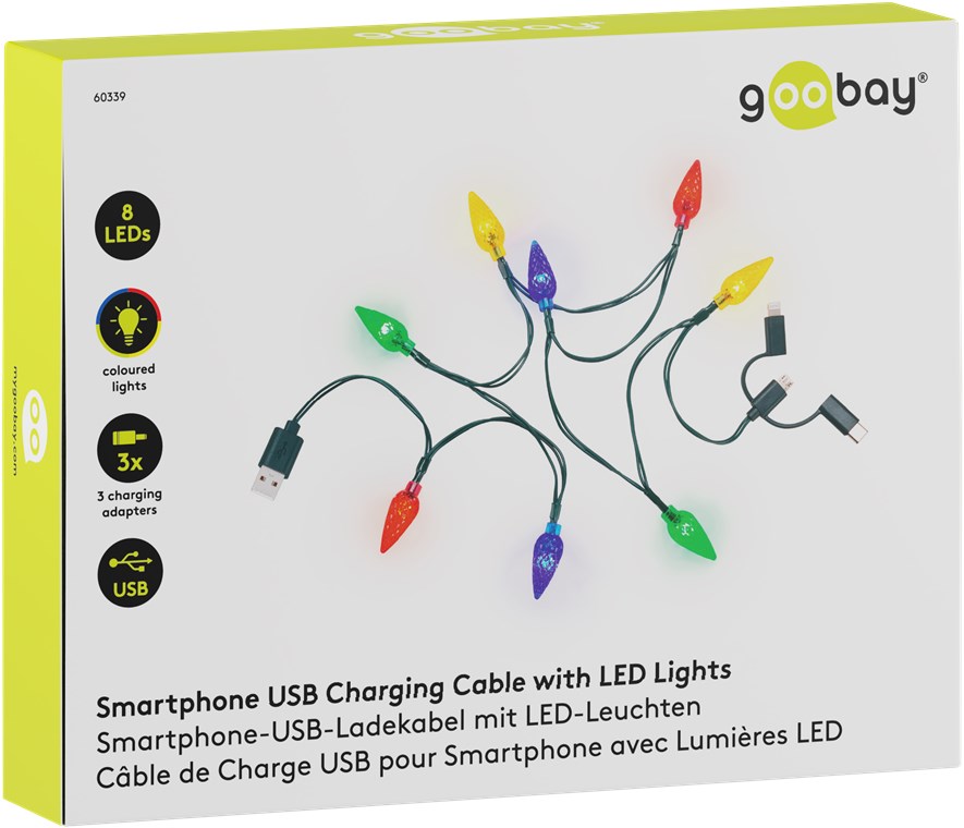 Smartphone USB Charging Cable with LED Lights, Electronic accessories  wholesaler with top brands