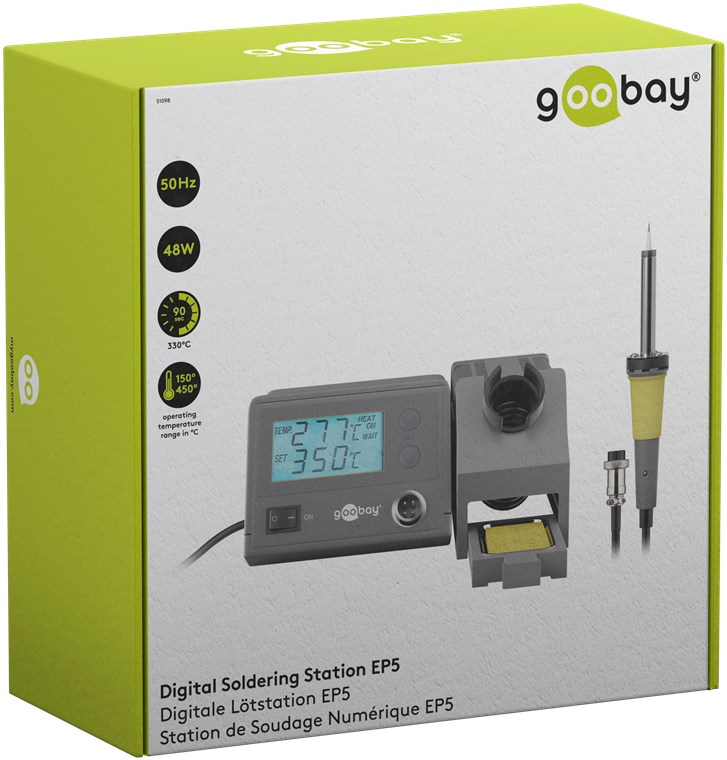 Station de soudage numérique Goobay EP6, kit de fer à souder, 48 W - avec  station de