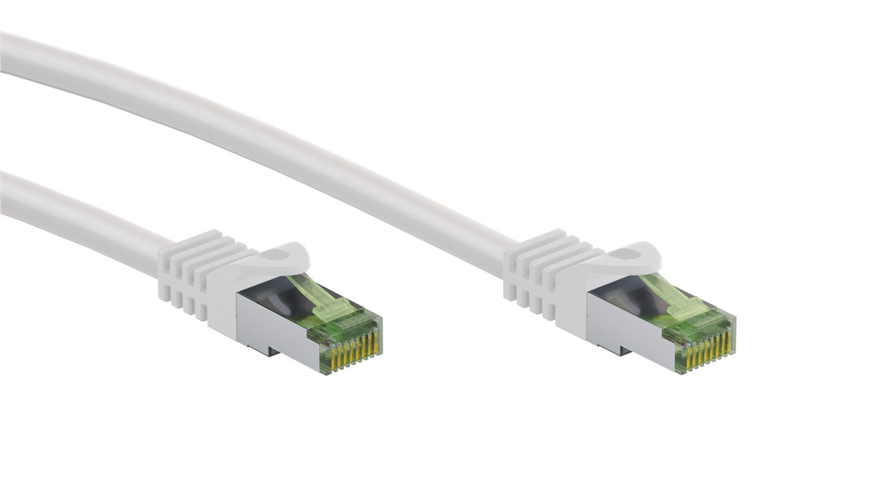 RJ45-Patchkabel mit CAT 8.1-S/FTP-Rohkabel, weiß | Elektronik-Zubehör  Großhändler mit Top-Marken | Wentronic