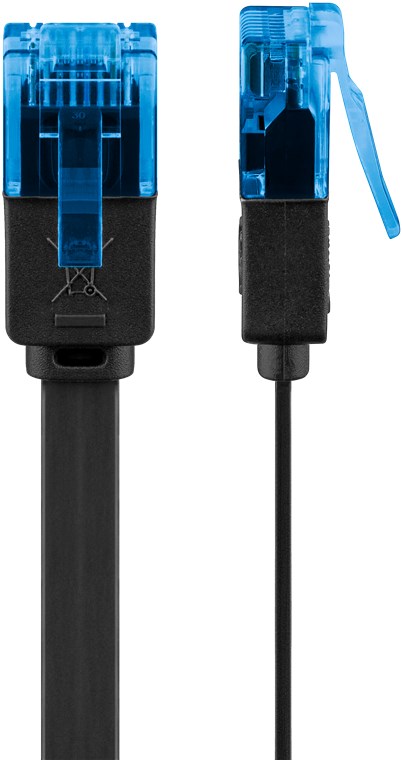 CAT 6A Flach-Patchkabel, U/UTP, schwarz | Elektronik-Zubehör Großhändler  mit Top-Marken | Wentronic