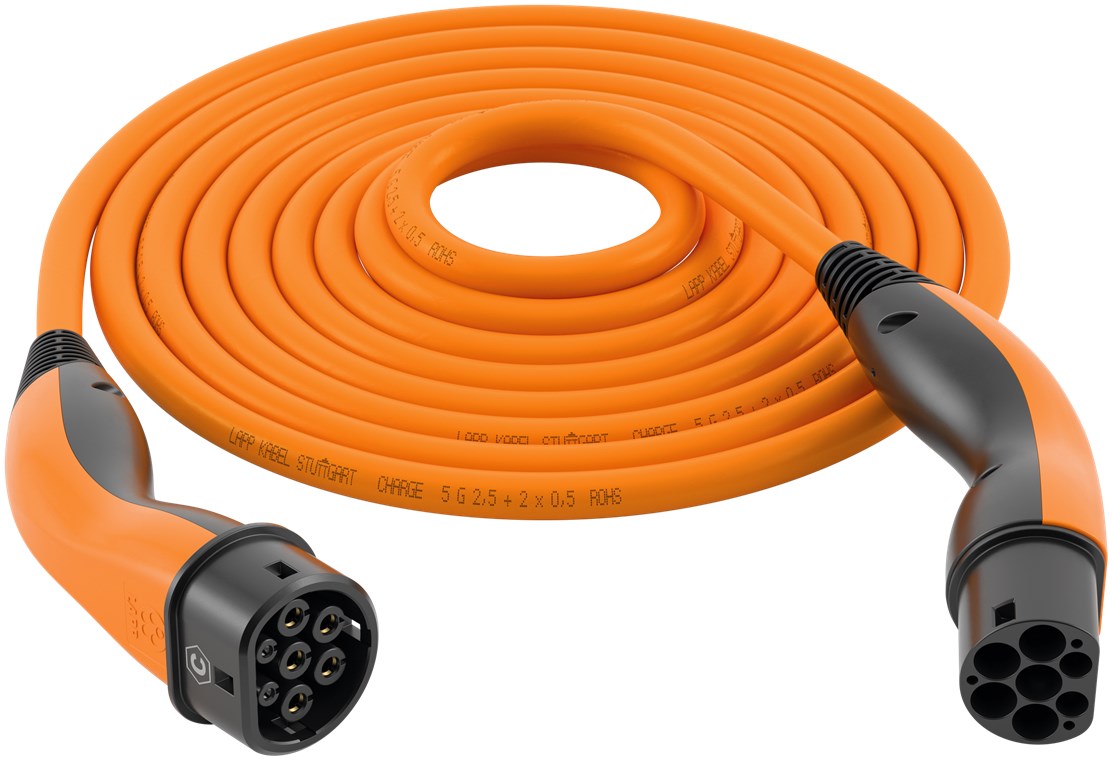 HELIX Komfort-Ladekabel Typ 2, bis zu 22 kW, 5 m, orange, Elektronik-Zubehör Großhändler mit Top-Marken