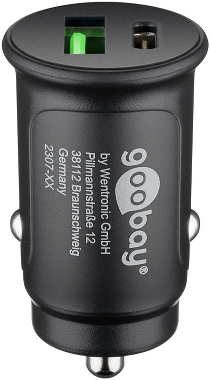 Goobay 55634 Dual USB Schnellladegerät PD Zigarettenanzünder / 30W Auto  Ladegerät USB-A & USB-C Ladestecker / Schwarz kaufen