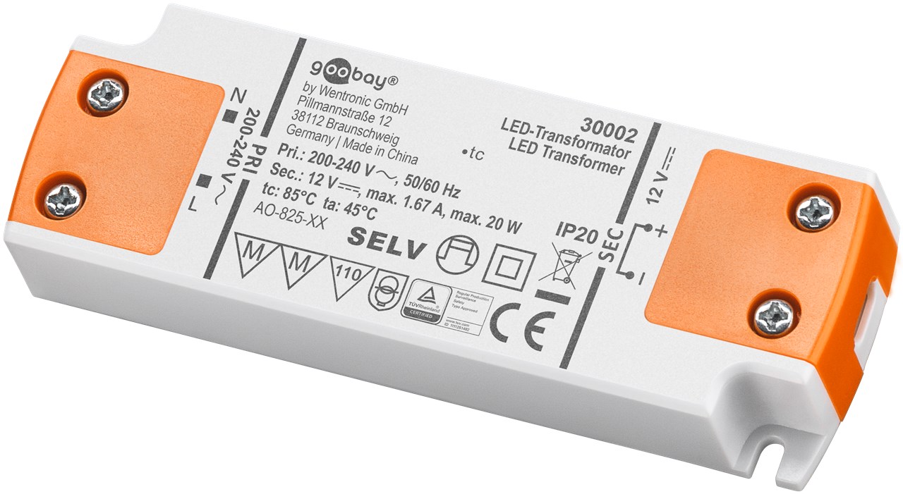 LED-Trafo 12 V/20 W, Elektronik-Zubehör Großhändler mit Top-Marken