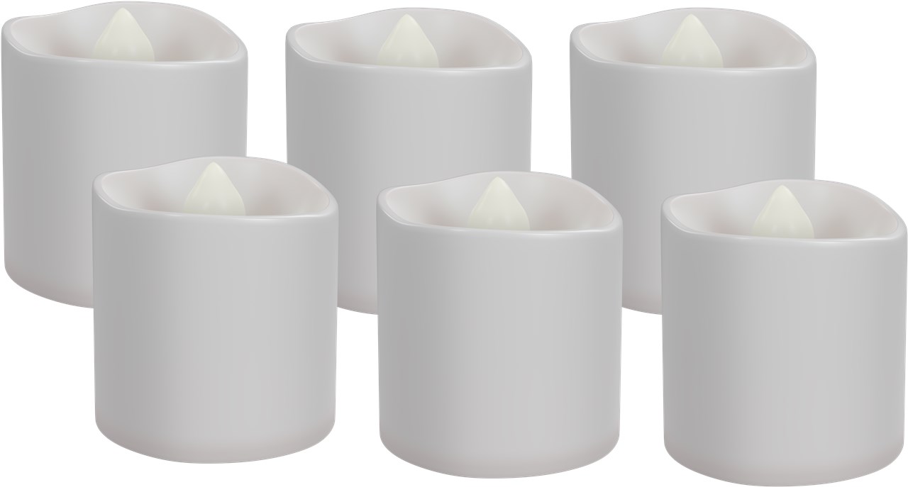 6 bougies led chauffe-plat, blanc chaud