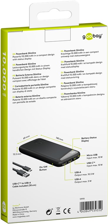 Power Bank Slimline 10,000 mAh, Electronic accessories wholesaler with top  brands