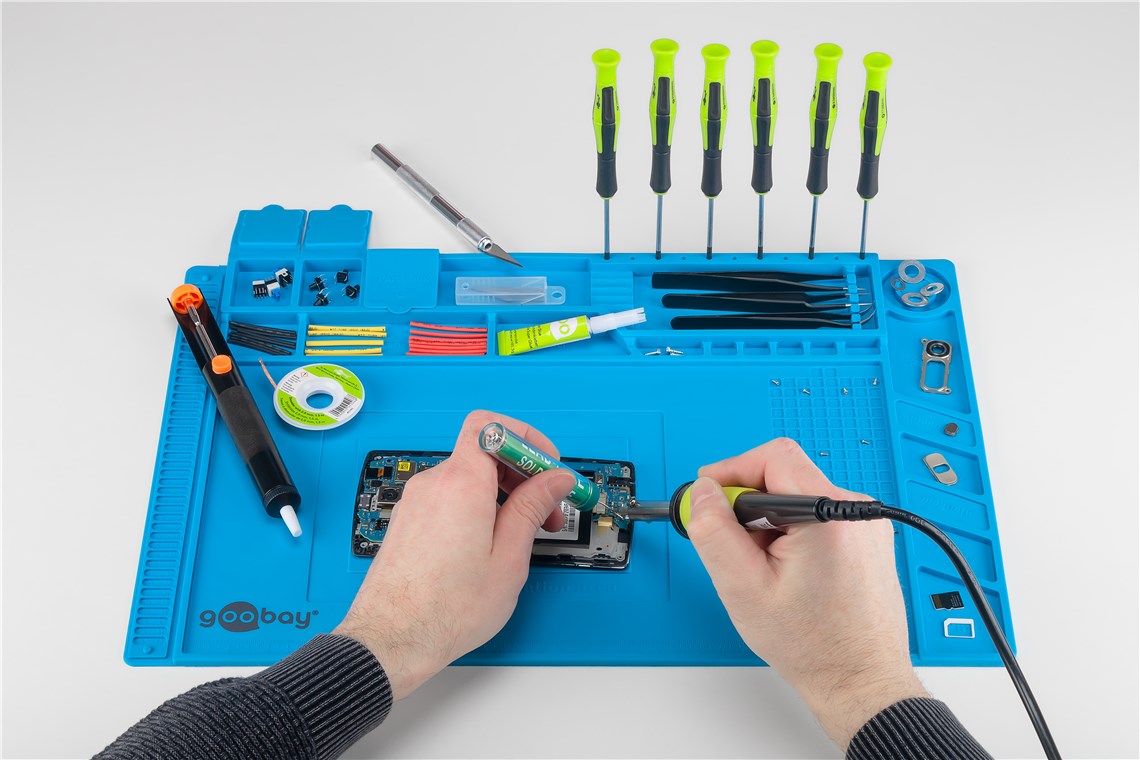 Silicone Solder Mat, Magnetic Heat Insulation Work Mat, With Tools