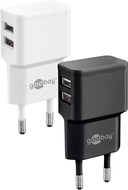 Dual USB Charger (12 W) black, Electronic accessories wholesaler with top  brands