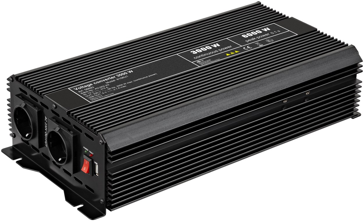 Voltage converter 12V/230V 3000W GC - Sklep BTO - Akumulatorki, Baterie,  Ładowarki