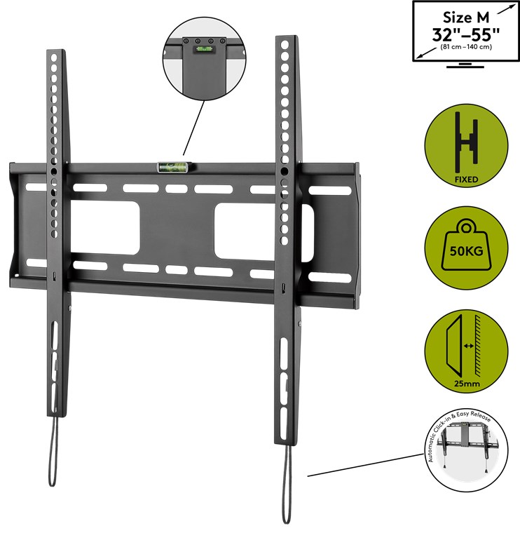 SNI Support Mural Tv fixe LCD-806-1A (23-55) Noir