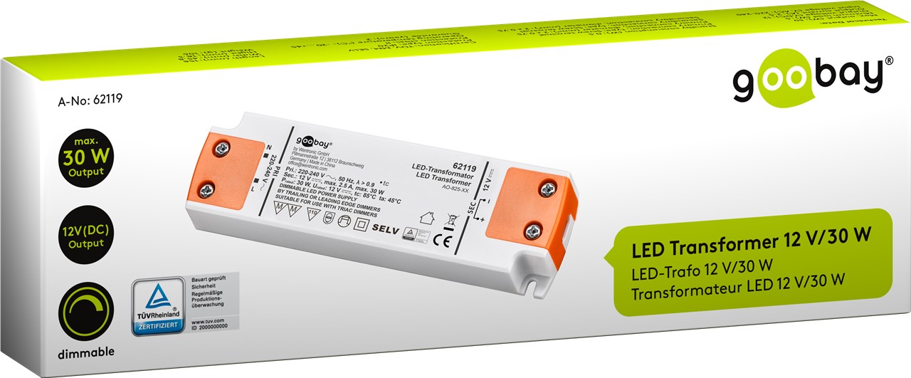 LED-Trafo 12 V/30 W  Elektronik-Zubehör Großhändler mit Top