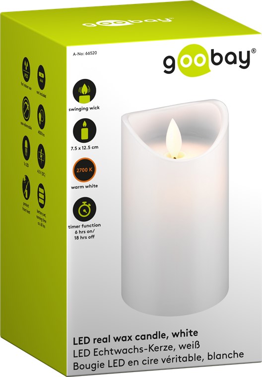 Set de 4 bougies LED Candle, télécommande, blanc