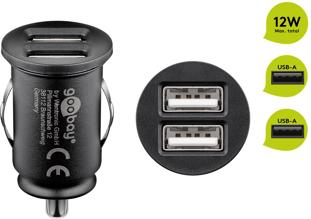 Dual USB Kfz-Adapter 2.4A mit Lightning Kabel kompatibel mit Apple iPhone  und iPad