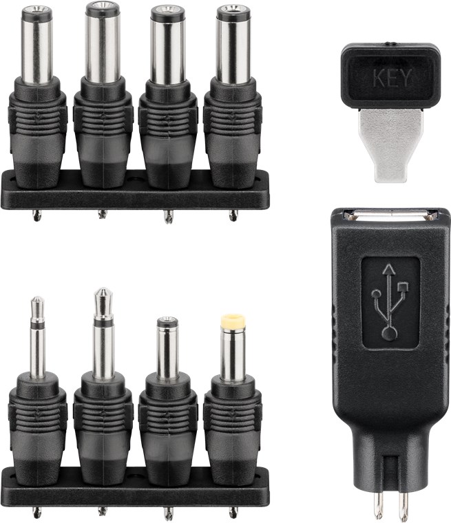 Universal-Stecker-Netzteil 3V-12V einstellbar mit USB-C & diversen