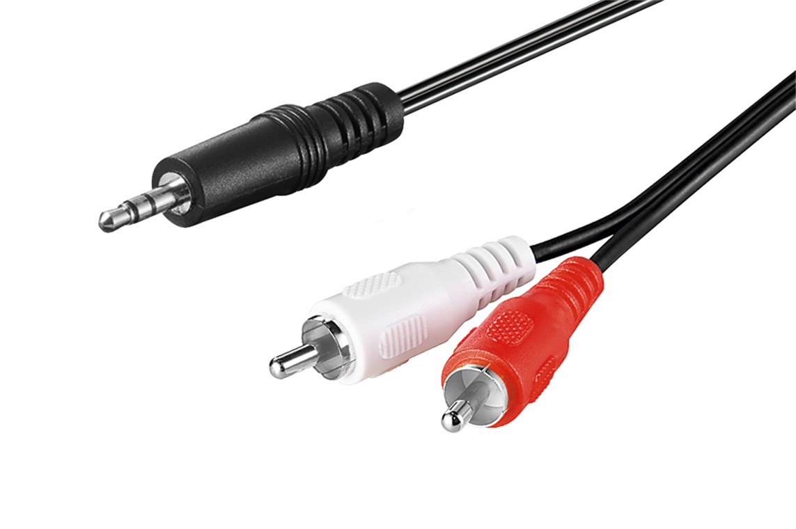 satelliet Ligatie Bereid Audio Cable AUX Adapter, 3.5 mm Male to Stereo RCA Male, CU | Wentronic