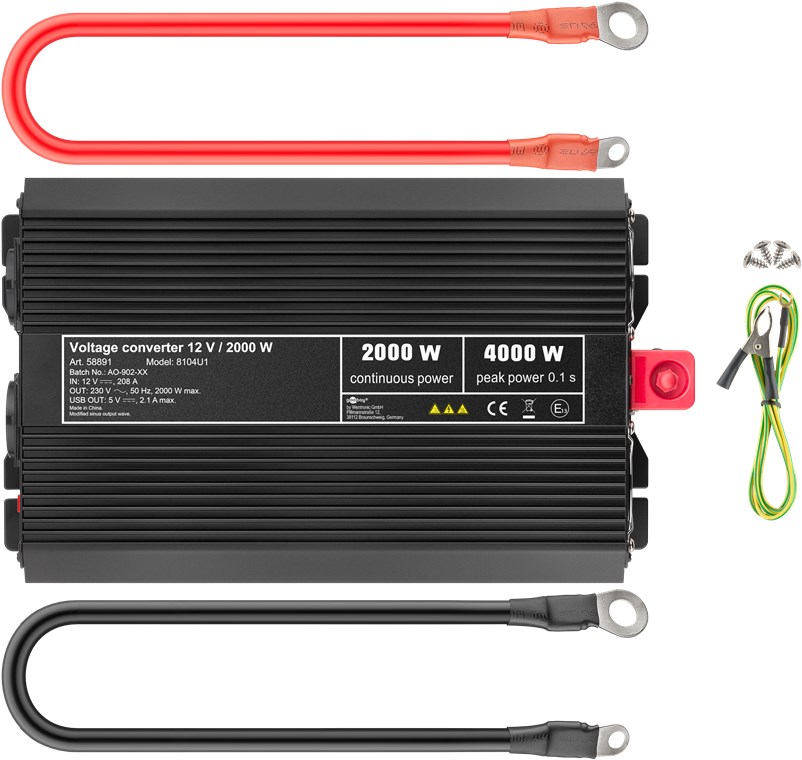 Convertisseur DC/AC 12V/230V 2000/4000W sinusoïdal