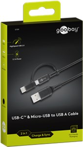Lade- und Synchronisations Kombikabel (mit USB A auf Micro-USB & USB-C™)