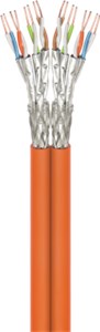 CAT 7A Duplex-Netzwerkkabel, S/FTP (PiMF), Orange CAT 7A Duplex-Netzwerkkabel, S/FTP (PiMF), Orange