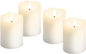 Kit de 4 Bougies LED en Cire Véritable, blanc Kit de 4 Bougies LED en Cire Véritable, blanc
