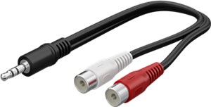 Adaptateur de câble audio 3,5 mm, mâle vers femelle RCA stéréo