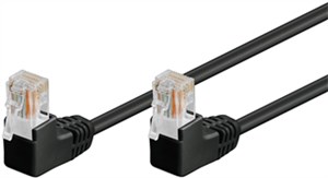 CAT 5e Patch Cable 2x 90° Angled, U/UTP, black