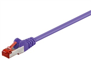 CAT 6 kabel krosowy, S/FTP (PiMF), fioletowy, 0,5 m