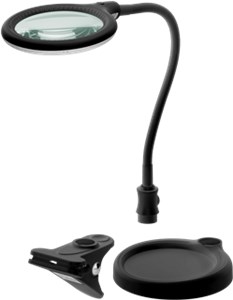 LED lampada d'ingrandimento morsetto/tavolo, 6 W, nero