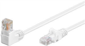CAT 5e patchcable 1x 90°angled, U/UTP, white