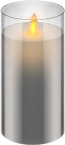 Candela LED in vera cera in vetro, 7,5 x 15 cm
