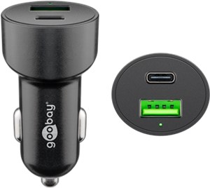 Dual-USB Auto Fast Charger USB-C™ PD (Power Delivery) (48 W)