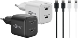 Kit Twin Power 2x Chargeurs USB-C™ (30 W), 2x Câbles USB-C™