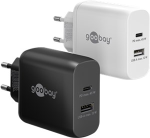 Chargeur Rapide Double USB-C™ PD GaN (45 W) blanc