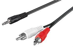 Kabel adaptera audio AUX, jack 3,5 mm na wtyczkę stereo RCA