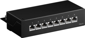 CAT 6 Panneau de Brassage Mini/Bureau, 8 Ports (1 U)