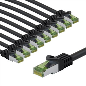 GHMT-zertifiziertes CAT 8.1 Patchkabel, S/FTP (PiMF), 3 m, grau, 10er-Set