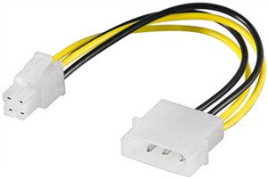 PC-Stromkabel/Stromadapter, 5.25-Stecker zu ATX12 P4, 4-Pin 