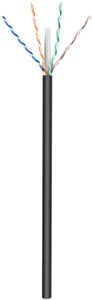 CAT 6 network cable, U/UTP, black CAT 6 network cable, U/UTP, black