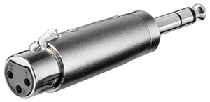 XLR-Adapter, AUX-Klinke 6,35 mm, Stereo-Stecker zu XLR-Buchse