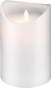 LED-Echtwachs-Kerze, weiß, 10 x 15 cm