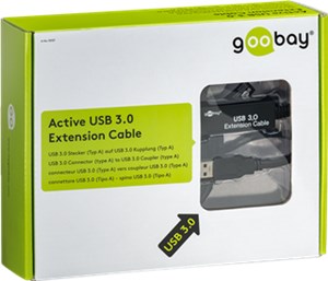Aktives USB 3.0 Verlängerungskabel, Schwarz