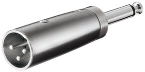 XLR-Adapter, AUX-Klinke 6,35 mm Mono-Stecker auf XLR-Stecker