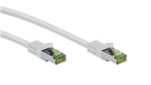 RJ45 Patch Cord with CAT 8.1 S/FTP Raw Cable, AWG 26, white